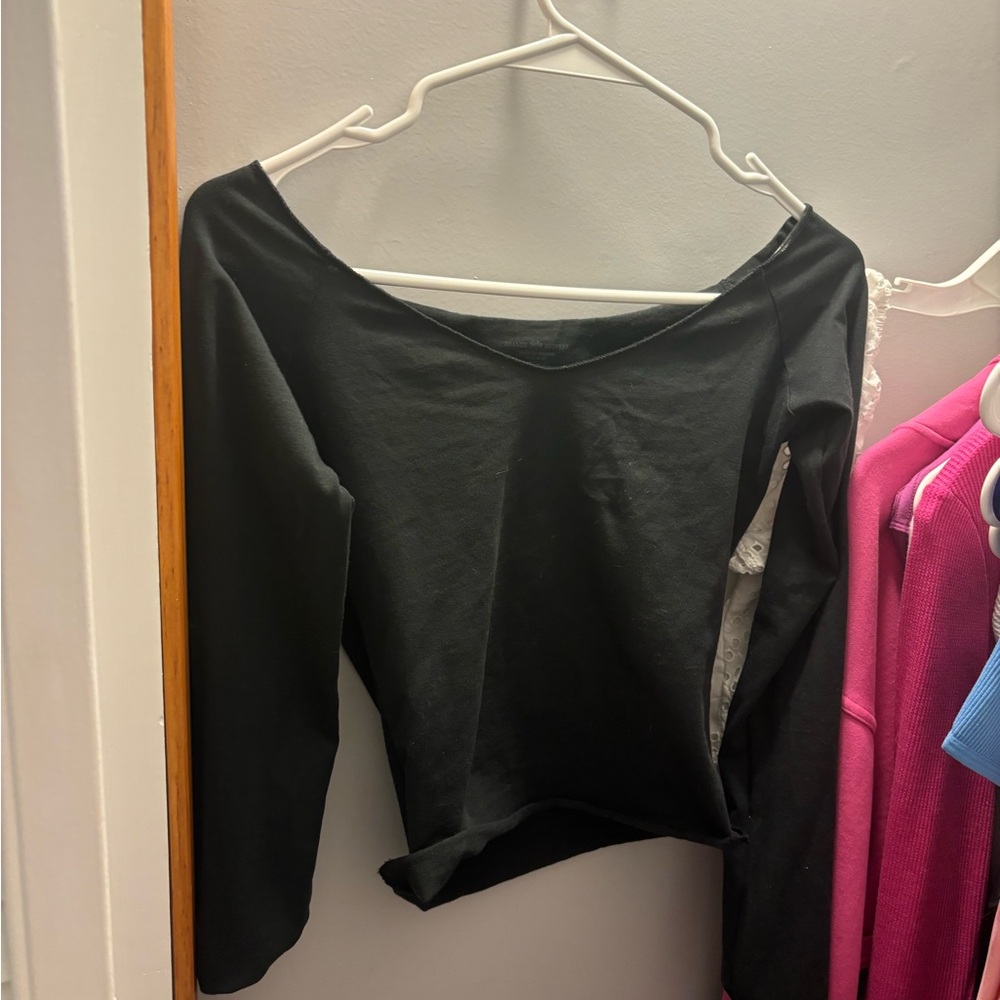 Off the shoulder black brandy Melville top